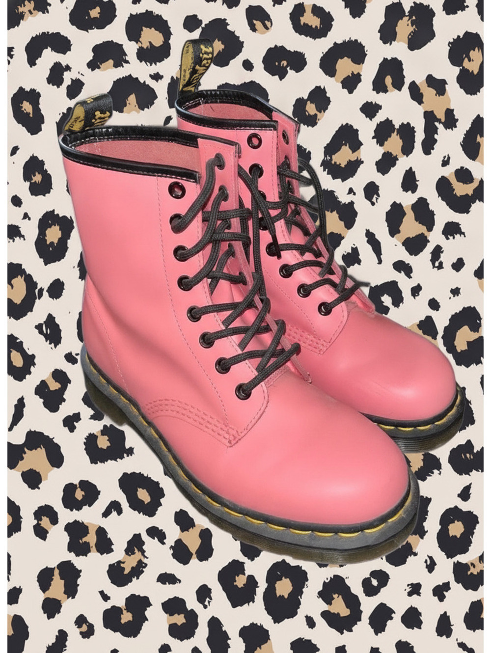 Dr. Martens 1460 Pink Leather Combat Boots Size 7